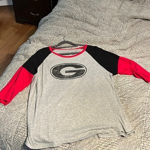 Womens GA Bulldogs 3/4 sleeve top